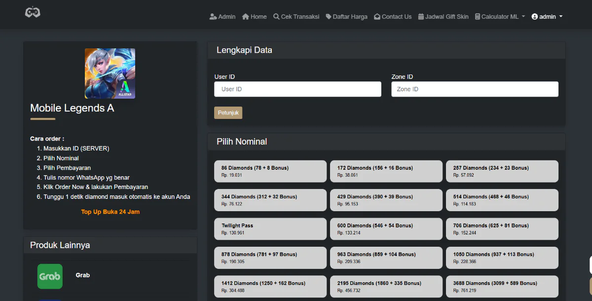 Script Web Top Up Games & SMM Panel Oura Store Free Download