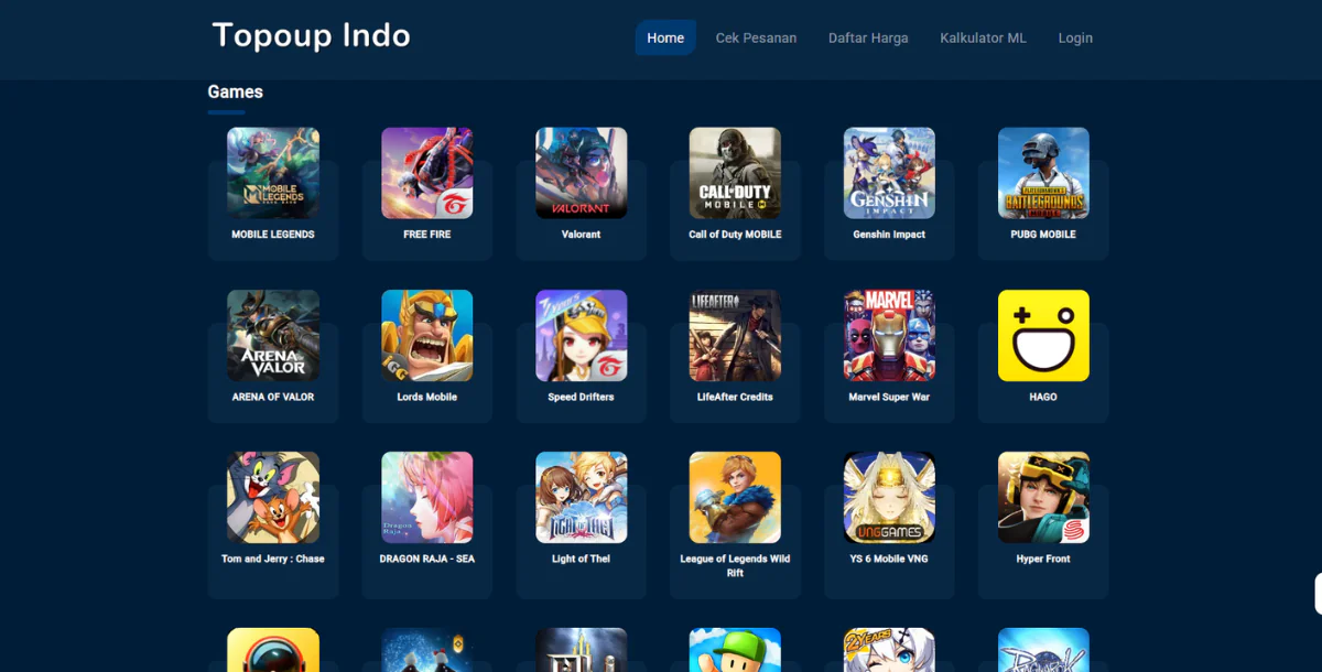 Web Top Up Games Multi Provider Otomatis Gratis