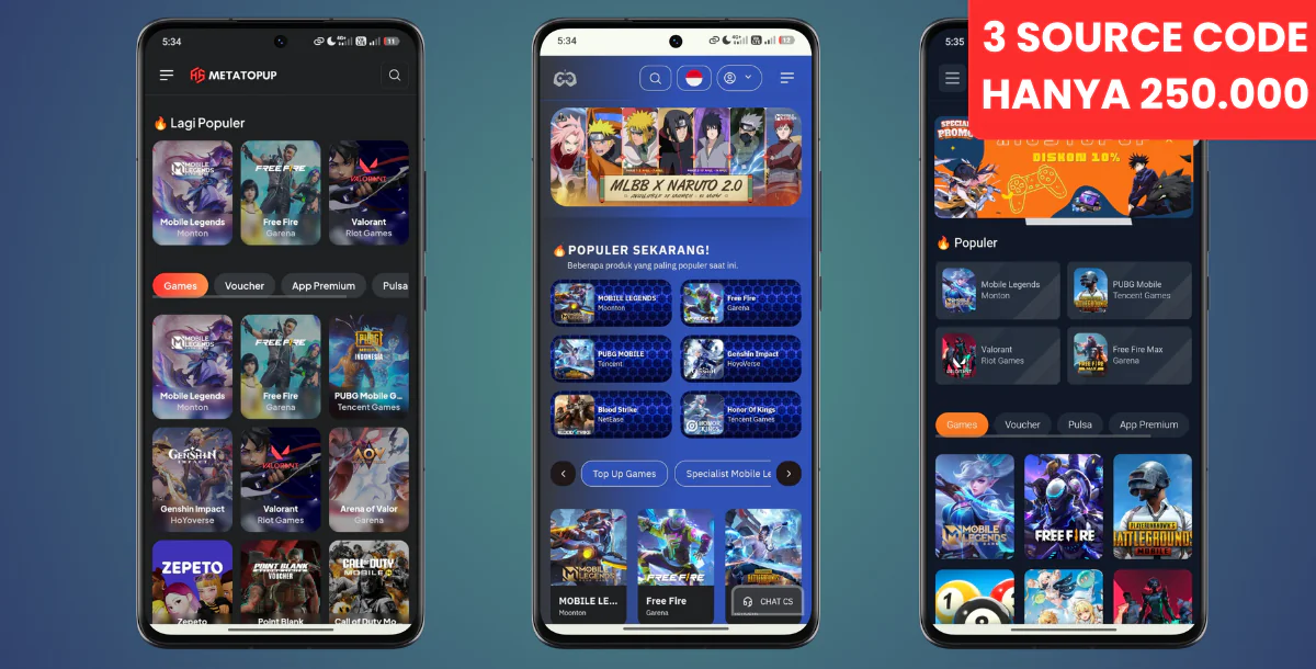 PROMO 3 PAKET SOURCE CODE WEB TOPUP GAME